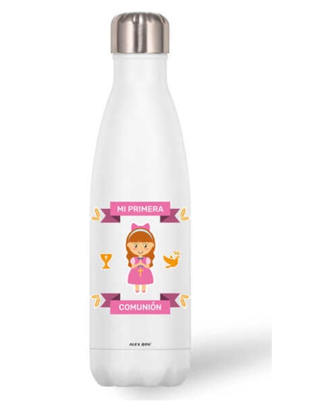 BOTELLA ACERO INOX 500 ML. COMUNION NIÑA