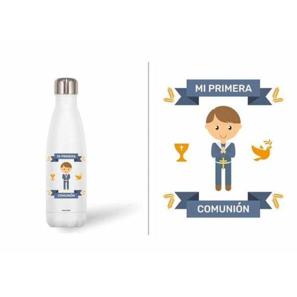BOTELLA ACERO INOX 500 ML. COMUNION NIÑO