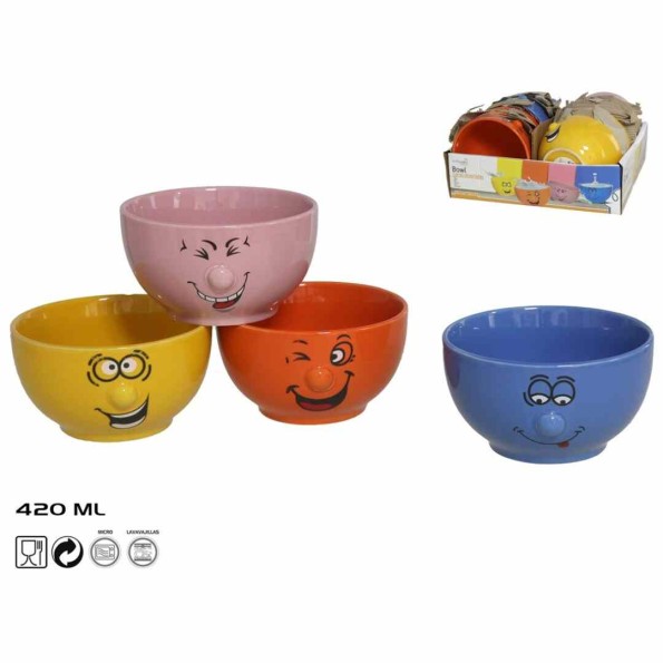 BOWL CERÁMICA COMICAL FACES 12,5CM 4 SU