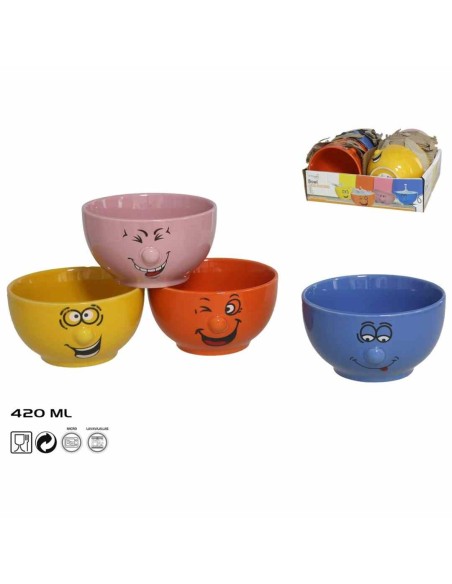 BOWL CERÁMICA COMICAL FACES 12,5CM 4 SU