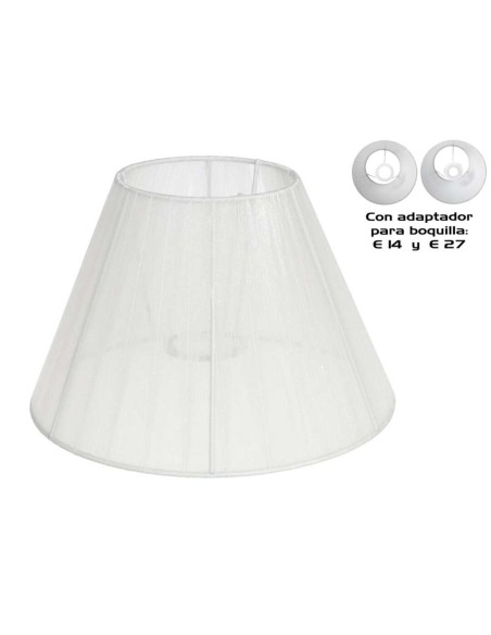 PANTALLA SEVILLA 30CM C/ADAPTADOR BLANCA
