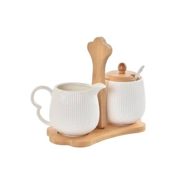 AZUCARERO SET 3 PORCELANA BAMBU 19,5X7,5X17,5