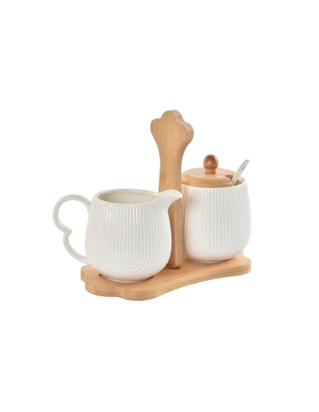 AZUCARERO SET 3 PORCELANA BAMBU 19,5X7,5X17,5