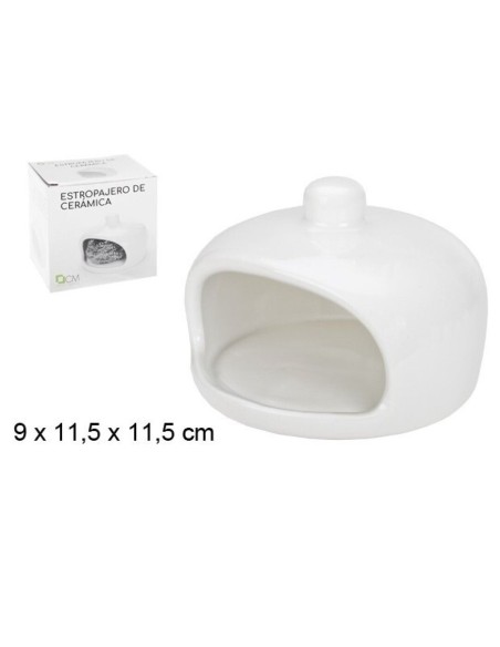 ESTROPAJERO CERAMICA BLANCA