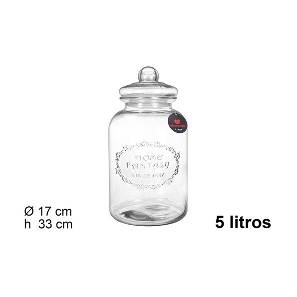 BOTE CRISTAL HERMETICO GALLETAS 5 LITROS