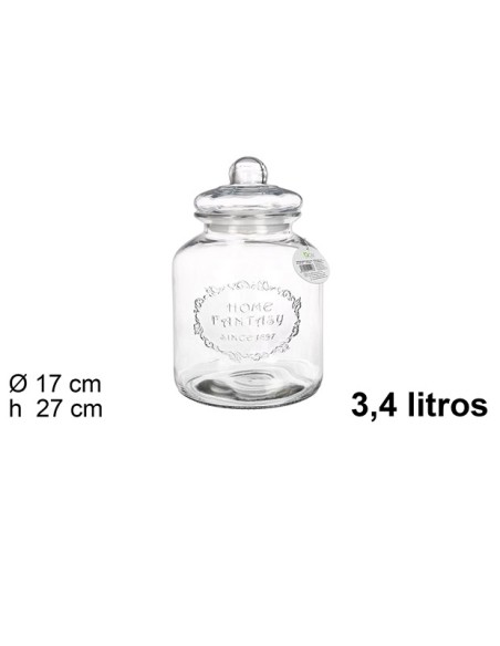 BOTE CRISTAL HERMETICO GALLETAS 3.40 L