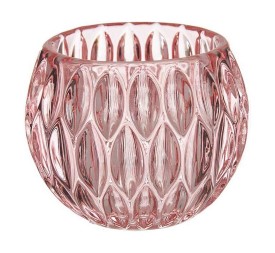 PORTAVELAS HEXAGONO PEQUEÑO ROSA CLARO