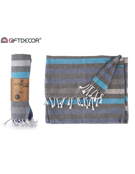 TOALLA 90X170CM RAYA AZUL