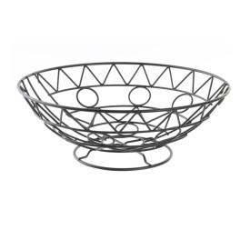 FRUTERO METAL 28X28X10 GEOMETRICO NEGRO