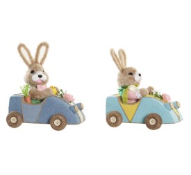 FIGURA FIBRA 23X15X29 CONEJO COCHE 2 SURT.