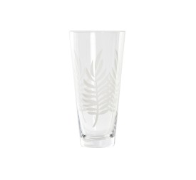 JARRON CRISTAL 10X10X20 HOJAS GRABADO TRANSPARENTE