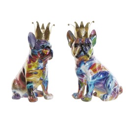 FIGURA RESINA 18,5X11,5X23,5 PERRO CORONA 2 SURT.