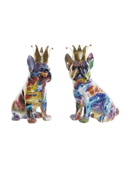 FIGURA RESINA 18,5X11,5X23,5 PERRO CORONA 2 SURT.