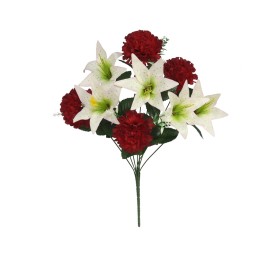 RAMO LILIUM S-CLAVEL X 9-42 CM (ROJO)