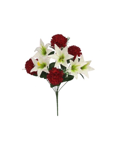 RAMO LILIUM S-CLAVEL X 9-42 CM (ROJO)