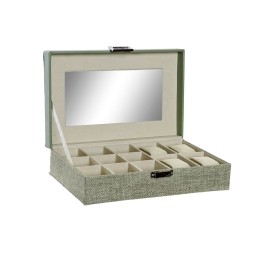 JOYERO POLIESTER 25X16X7,5 ESPEJO 18X9 VERDE