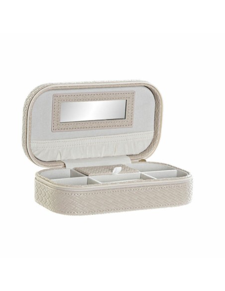 JOYERO LINO ESPEJO 18,5X10X5 SATINADO BEIGE