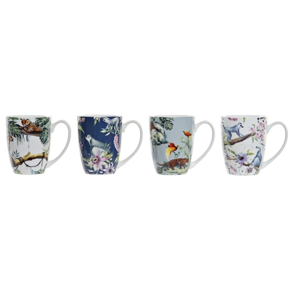 MUG PORCELANA 12X8,2X10,6 400ML TROPICAL 4 SURT.